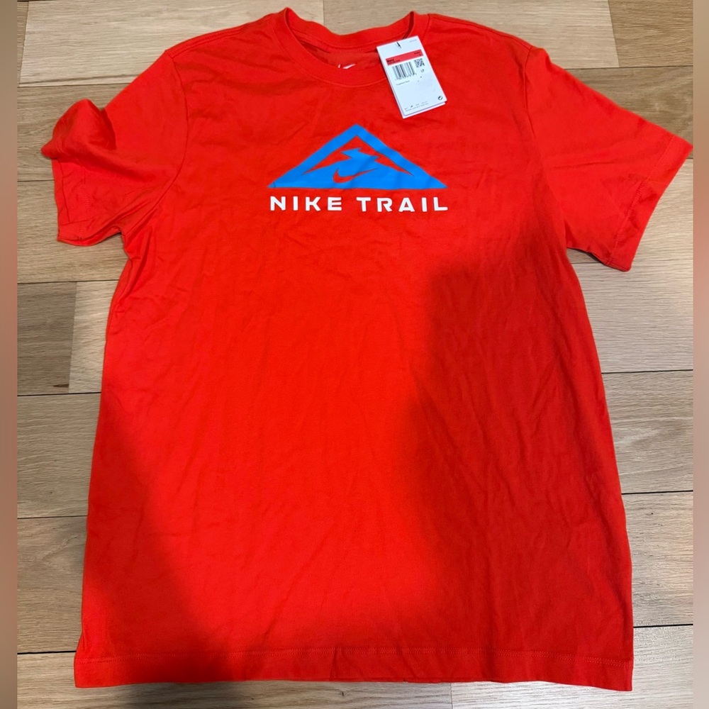 Nike Trail Dri Fit Running T Shirt Top DX2183 634 SZ L Train Hike Race